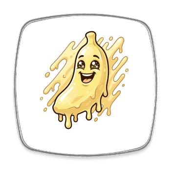 Lachender Blob Banane - Viereckiger Kühlschrankmagnet - Weiß - Vorne