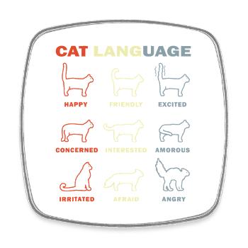Cat Language Palette: Colorful Cat Expressions - Square fridge magnet - white - Front