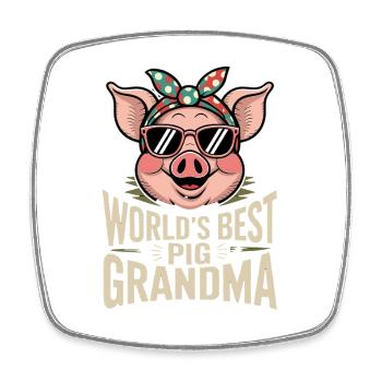 La meilleure grand-mère cochon du monde Cochons drôles Grand-mère avec - Magnet carré - blanc - Devant