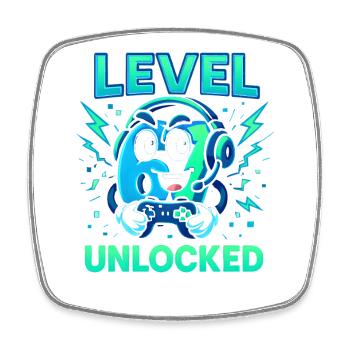 Level 67 Unlocked Six Seven Italian Brainrot Gamer - Square fridge magnet - white - Front