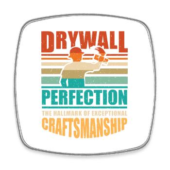 Drywall Drywall Builder Drywall Fitter - Square fridge magnet - white - Front