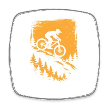 Descente VTT – Conception de VTT - Magnet carré - blanc - Devant