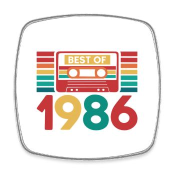 40e Anniversaire 40 ans 1986 Cadeau Vintage Rétro - Magnet carré - blanc - Devant