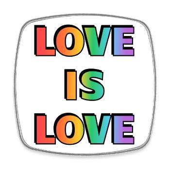 Love is Love Rainbow LGBT-Stolz - Viereckiger Kühlschrankmagnet - Weiß - Vorne