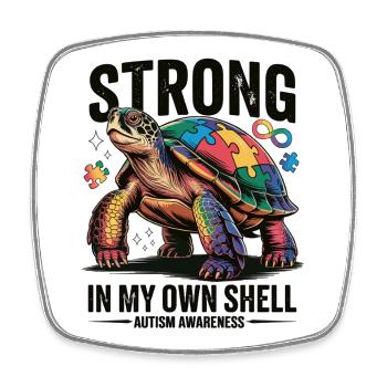 Autism Awareness Turtle T-Shirt - Square fridge magnet - white - Front