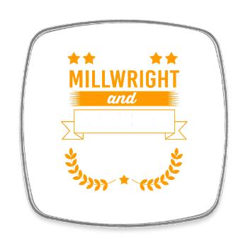 Mechanic Mechanical Engineering CNC Fitter - Square fridge magnet - white - Front