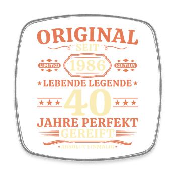 Original 1986 – Lebende Legende 40. Geburtstag - Viereckiger Kühlschrankmagnet - Weiß - Vorne