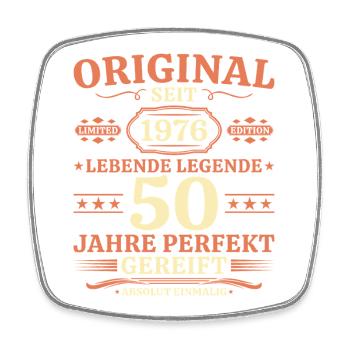 Original 1976 – Lebende Legende 50. Geburtstag - Viereckiger Kühlschrankmagnet - Weiß - Vorne