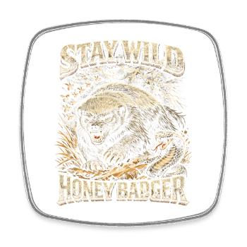 Honigdachs Honey Badger Tier - Viereckiger Kühlschrankmagnet - Weiß - Vorne