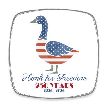 USA 250-jähriges Jubiläum Floral Patriotic - Viereckiger Kühlschrankmagnet - Weiß - Vorne