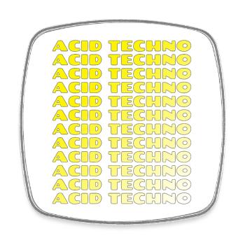 Acid Techno Repeat Neon - Square fridge magnet - white - Front