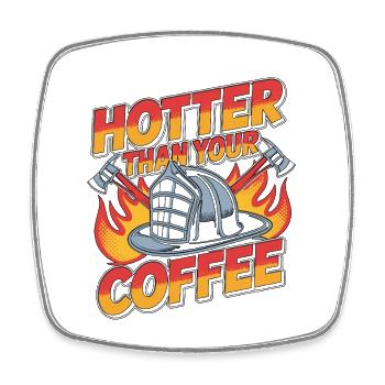 Fire Lieutenant Hotter Than Your Fire Department - Viereckiger Kühlschrankmagnet - Weiß - Vorne