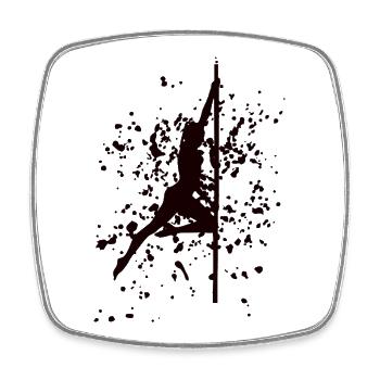 Pole Dance Bar Fitness Femmes Pole Danse - Magnet carré - blanc - Devant