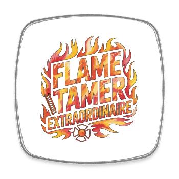 Fire Lieutenant Flame Tamer Fire Rescue Officer - Viereckiger Kühlschrankmagnet - Weiß - Vorne