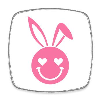Pink Bunny Herzaugen - Viereckiger Kühlschrankmagnet - Weiß - Vorne