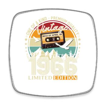 60. Geburtstag Geschenk Mann Best of April 1966 - Viereckiger Kühlschrankmagnet - Weiß - Vorne