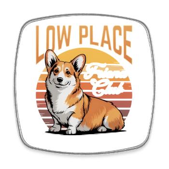 Funny Dog Breed Corgi - Square fridge magnet - white - Front