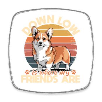 Funny Dog Breed Corgi - Square fridge magnet - white - Front