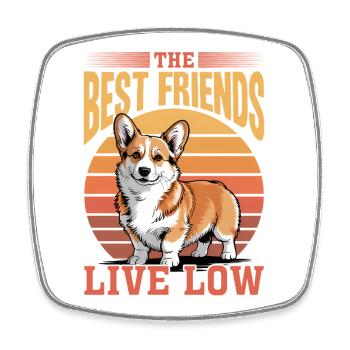 Funny Dog Breed Corgi - Square fridge magnet - white - Front