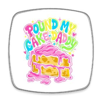 Round My Cake Daddy - Viereckiger Kühlschrankmagnet - Weiß - Vorne