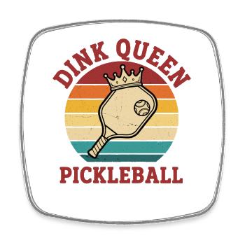Pickleball Dink Queen Funny Player Love Pickleball - Square fridge magnet - white - Front