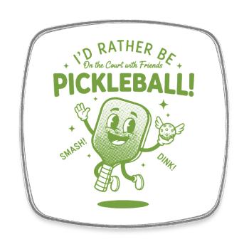Le pickleball préférerais être sur le terrain avec des amis - Magnet carré - blanc - Devant