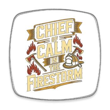 Fire Lieutenant Chief Of Calm Fire Rescue Officer - Viereckiger Kühlschrankmagnet - Weiß - Vorne
