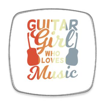 Guitar Girl - Square fridge magnet - white - Front
