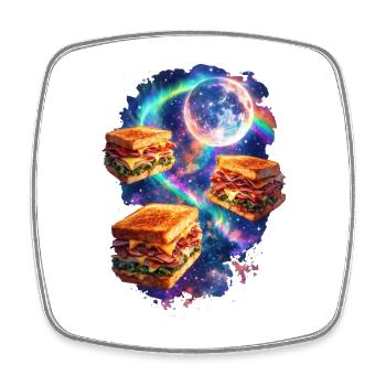 Galaktische Sandwich-Sterne - Viereckiger Kühlschrankmagnet - Weiß - Vorne