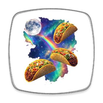 Kosmische Taco-Regenbogen - Viereckiger Kühlschrankmagnet - Weiß - Vorne