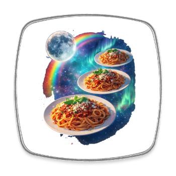 Kosmische Pasta Galaxie - Viereckiger Kühlschrankmagnet - Weiß - Vorne