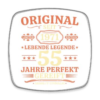 Original 1971 – Lebende Legende 55. Geburtstag - Viereckiger Kühlschrankmagnet - Weiß - Vorne