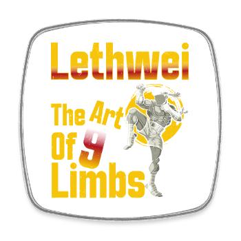 Lethwei (Substantiv) Die Kunst der 9 Gliedmaßen Myanmar-Birmanisch - Viereckiger Kühlschrankmagnet - Weiß - Vorne