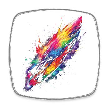 Colorful surfboard - Square fridge magnet - white - Front