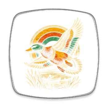 duck shooting - Square fridge magnet - white - Front