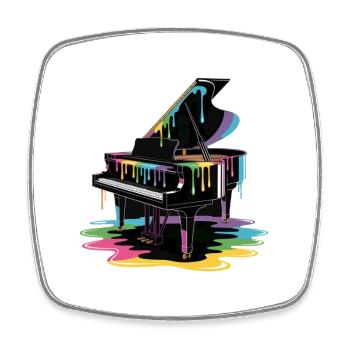 Colorful piano - Square fridge magnet - white - Front