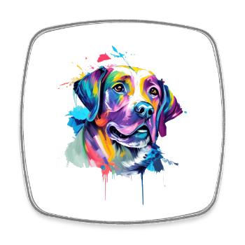 Colourful Poodle Love Pop Art Dog Lover - Square fridge magnet - white - Front
