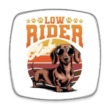 Teckel de race de chien drôle - Magnet carré - blanc - Devant