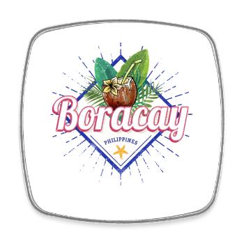 Boracay Island in the Philippines with Coconut - Square fridge magnet - white - Front