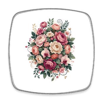 Floral Floral Design - Square fridge magnet - white - Front