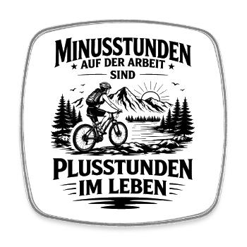 Minusstunden auf_der Arbeit Fahrradfahrerin - Viereckiger Kühlschrankmagnet - Weiß - Vorne