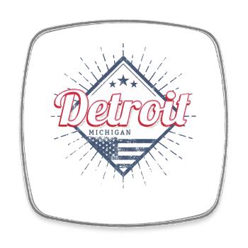 Detroit City in United States Vintage USA - Square fridge magnet - white - Front
