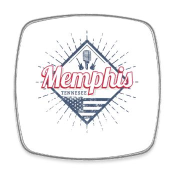 Memphis in Tennessee Vereinigte Staaten USA Design - Viereckiger Kühlschrankmagnet - Weiß - Vorne