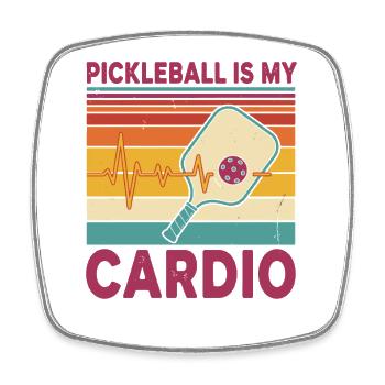 Le pickleball est mon cardio Joueur drôle de pickleball - Magnet carré - blanc - Devant