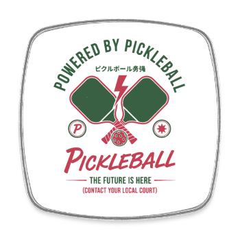 Pickleball propulsé par Joueur drôle de Pickleball - Magnet carré - blanc - Devant