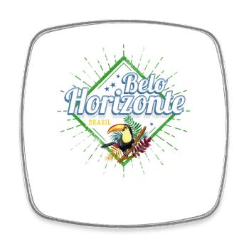 Belo Horizonte Minas Gerais Brasilien Tukan Design - Viereckiger Kühlschrankmagnet - Weiß - Vorne