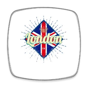 London Stadt UK United Kingdom England Souvenir - Viereckiger Kühlschrankmagnet - Weiß - Vorne