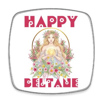 Joyeuses bénédictions de Beltane Festival de la fête du 1er mai Pagan - Magnet carré - blanc - Devant