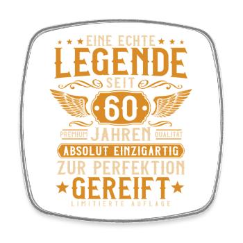 60 Jahre Legende - 60 Geburtstag Vintage Geschenk - Viereckiger Kühlschrankmagnet - Weiß - Vorne
