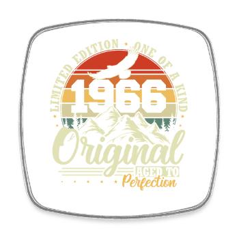 Original 1966 Jahrgang Vintage Geburtstag Geschenk - Viereckiger Kühlschrankmagnet - Weiß - Vorne